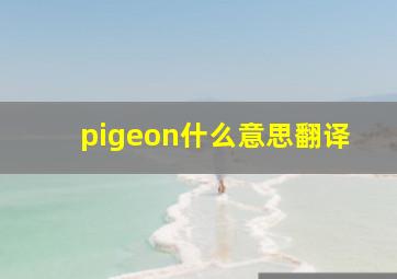 pigeon什么意思翻译