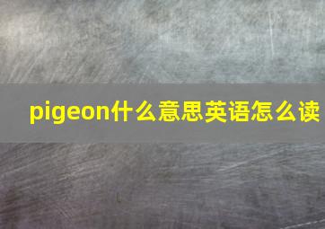 pigeon什么意思英语怎么读