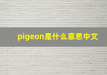 pigeon是什么意思中文