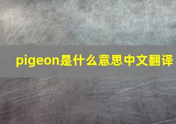 pigeon是什么意思中文翻译