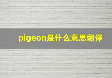 pigeon是什么意思翻译