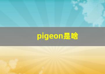 pigeon是啥