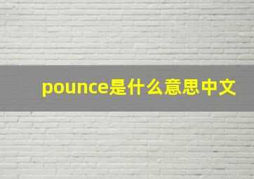 pounce是什么意思中文