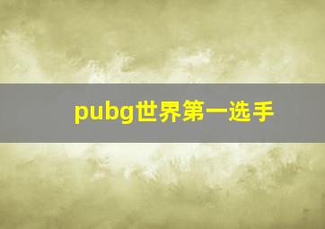 pubg世界第一选手