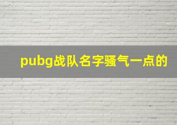 pubg战队名字骚气一点的