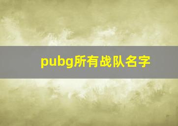 pubg所有战队名字