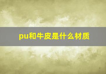 pu和牛皮是什么材质