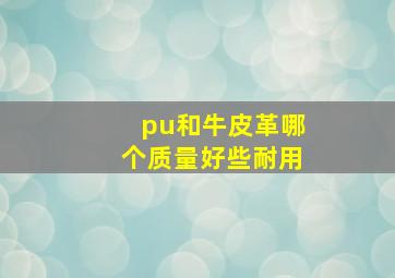 pu和牛皮革哪个质量好些耐用