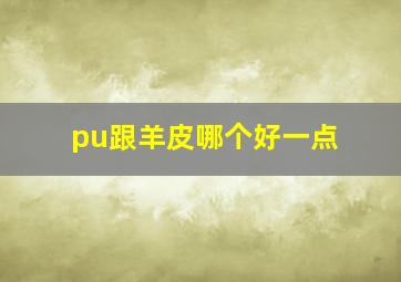 pu跟羊皮哪个好一点