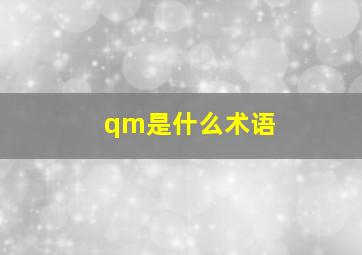 qm是什么术语