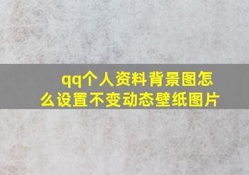 qq个人资料背景图怎么设置不变动态壁纸图片