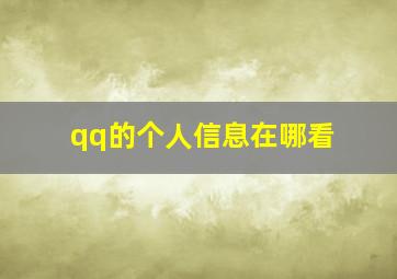 qq的个人信息在哪看