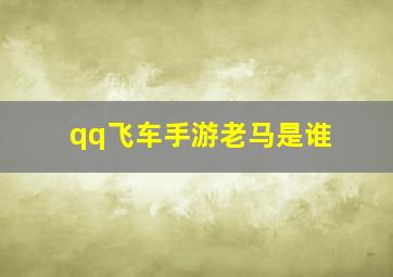 qq飞车手游老马是谁