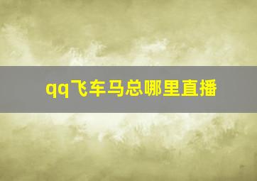 qq飞车马总哪里直播