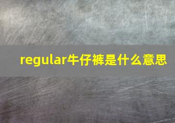 regular牛仔裤是什么意思