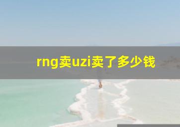 rng卖uzi卖了多少钱