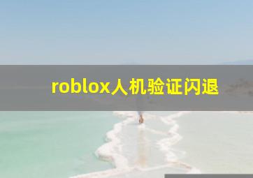 roblox人机验证闪退