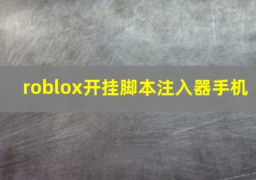 roblox开挂脚本注入器手机