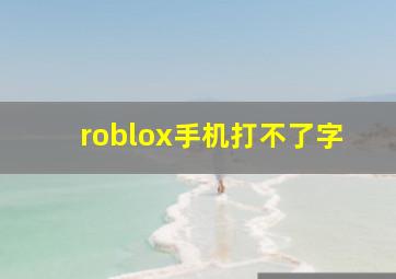 roblox手机打不了字