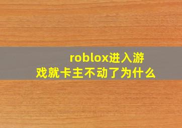 roblox进入游戏就卡主不动了为什么