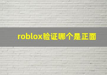 roblox验证哪个是正面