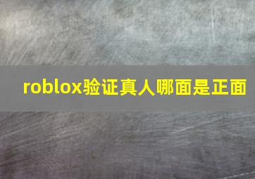 roblox验证真人哪面是正面