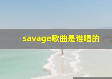 savage歌曲是谁唱的