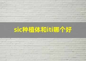 sic种植体和iti哪个好