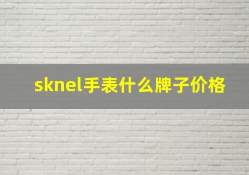 sknel手表什么牌子价格