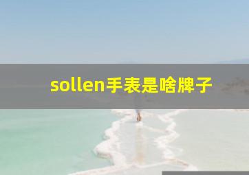 sollen手表是啥牌子