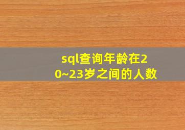 sql查询年龄在20~23岁之间的人数