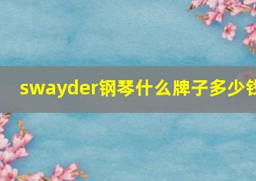 swayder钢琴什么牌子多少钱