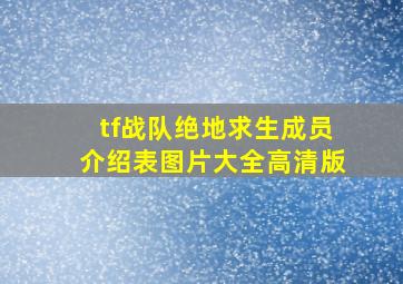 tf战队绝地求生成员介绍表图片大全高清版