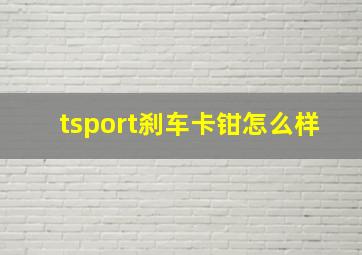 tsport刹车卡钳怎么样