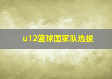 u12篮球国家队选拔