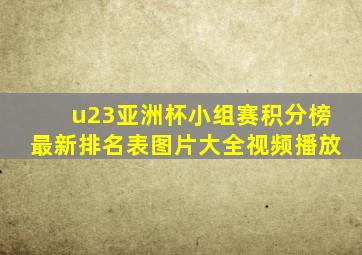 u23亚洲杯小组赛积分榜最新排名表图片大全视频播放