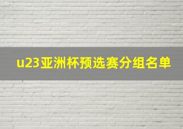 u23亚洲杯预选赛分组名单