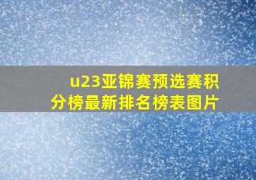 u23亚锦赛预选赛积分榜最新排名榜表图片