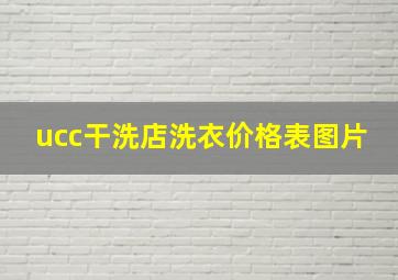 ucc干洗店洗衣价格表图片