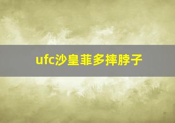 ufc沙皇菲多摔脖子