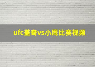 ufc盖奇vs小鹰比赛视频