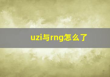 uzi与rng怎么了