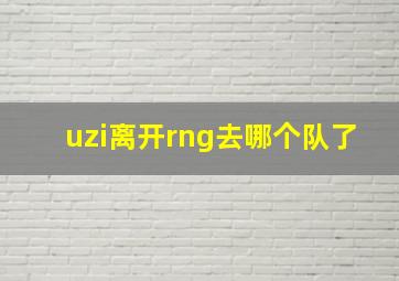 uzi离开rng去哪个队了