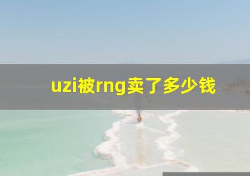 uzi被rng卖了多少钱