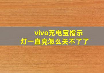 vivo充电宝指示灯一直亮怎么关不了了