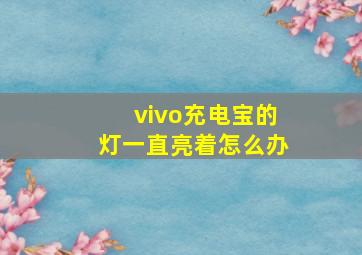 vivo充电宝的灯一直亮着怎么办