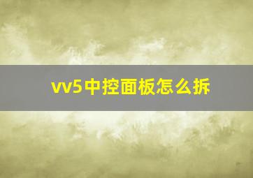 vv5中控面板怎么拆