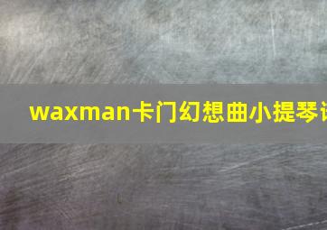 waxman卡门幻想曲小提琴谱