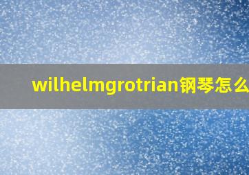 wilhelmgrotrian钢琴怎么样