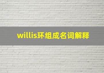 willis环组成名词解释